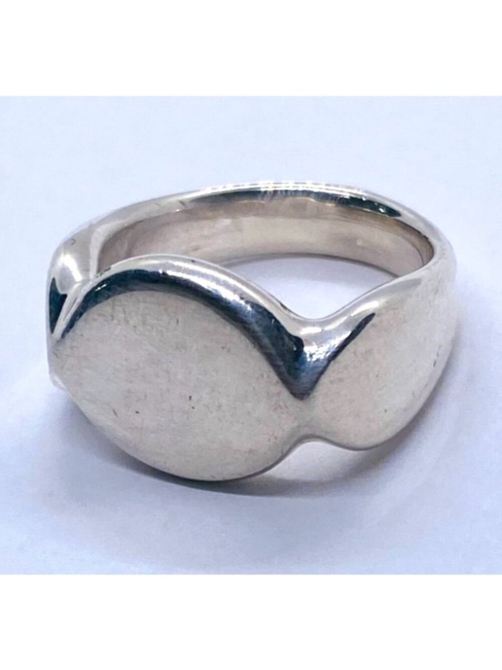 Tiffany & Co Silver Peretti Spain Signet Band Size 6.75 Retired - Picture 5 of 12